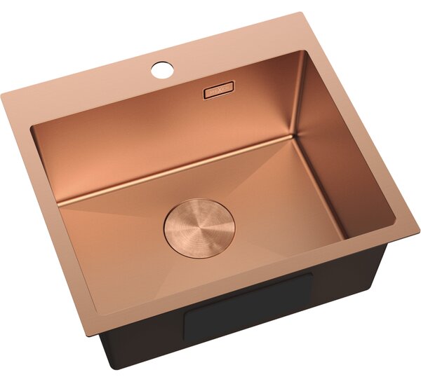 Chiuvetă Mexen Solix, din oțel inoxidabil cu 1 compartiment, 500 x 450 mm, cupru periat, 6402501000-65