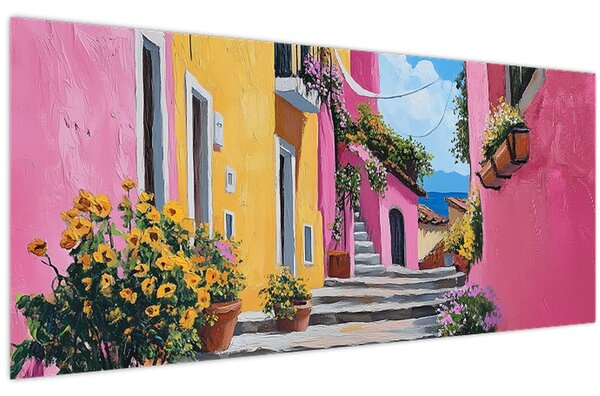 Tablou - Alee roz (120x50 cm)