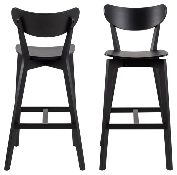 Scaun de bar Roxby, Negru, 105x45x49 cm
