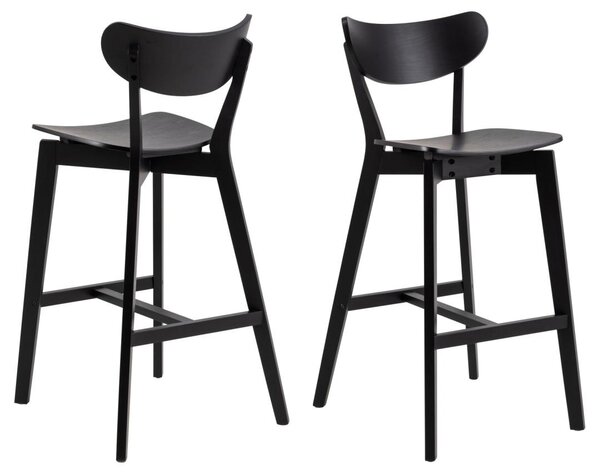 Scaun de bar Roxby, Negru, 105x45x49 cm