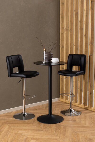 Masa tip bar Ibiza, Negru, 105x60x60 cm