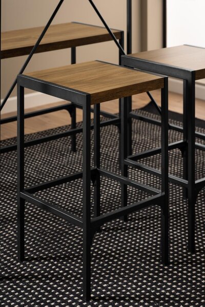 Set 4 piese Masa de bar cu banca si scaune Bahamas, Natural, 105x120x60 cm