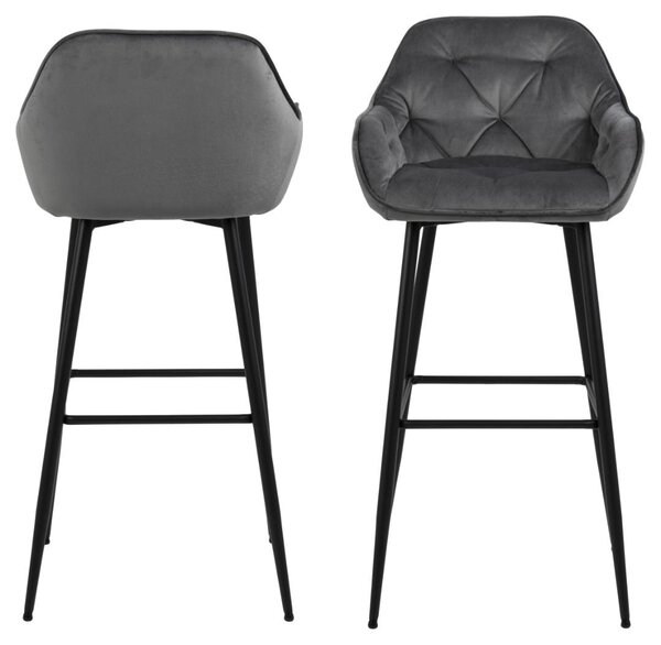 Scaun de bar Brooke, Gri, 104x52x53 cm
