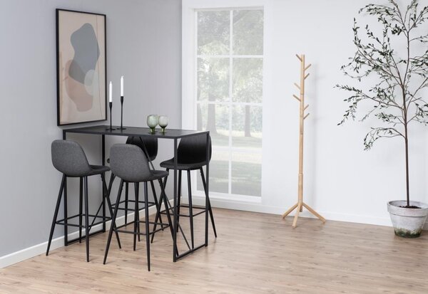 Masa tip bar Seaford, Negru, 105x120x60 cm