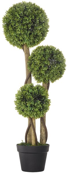 HOMCOM Plante Artificiale Decorative Buxus, Planță Sferică în Ghiveci, Plante Artificiale pentru Decor de Interior și Exterior, 90cm | Aosom Romania