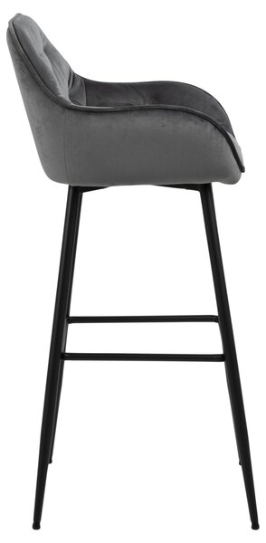 Scaun de bar Brooke, Gri, 104x52x53 cm