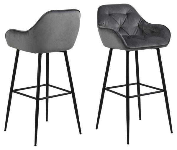 Scaun de bar Brooke, Gri, 104x52x53 cm