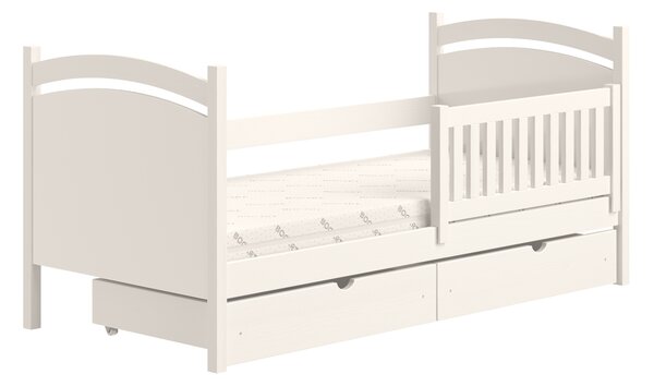 Pat copii cu tablă de scris Amely 90x190 - culoare alb