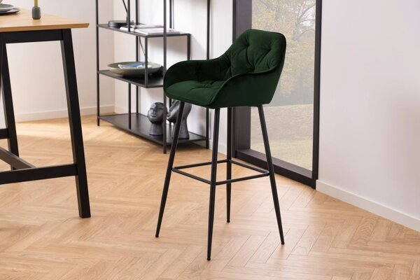 Scaun de bar Brooke, Verde, 104x52x53 cm