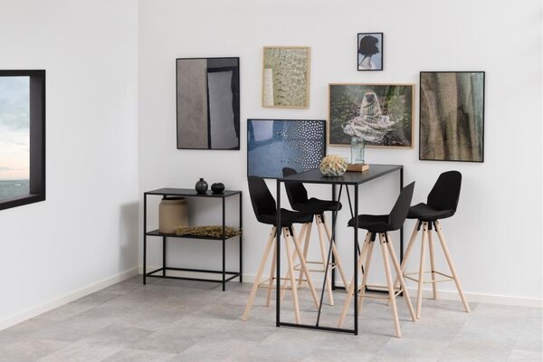Scaun de bar I_Oslo, Negru, 105.5x46.5x49 cm