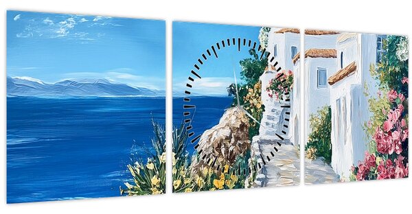 Tablou - Alee lângă mare (cu ceas) (90x30 cm)