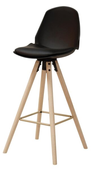 Scaun de bar I_Oslo, Negru, 105.5x46.5x49 cm