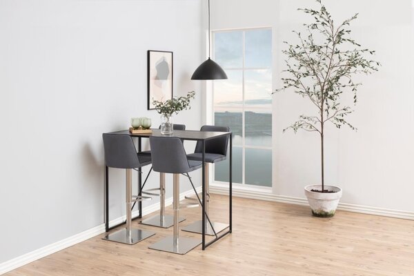 Masa tip bar Seaford, Negru, 105x120x60 cm