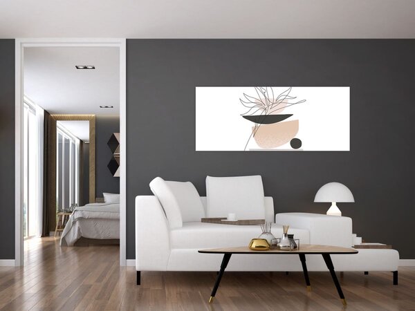 Tablou - Linie de artă flori N⁰1 (120x50 cm)