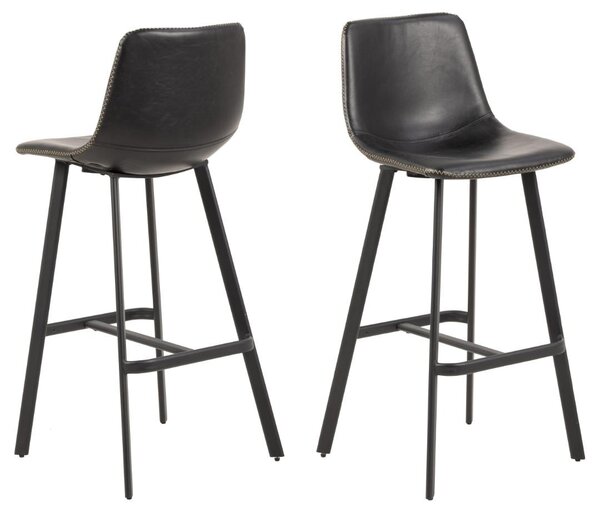 Scaun de bar I_Oregon, Negru, 103x46.5x50 cm