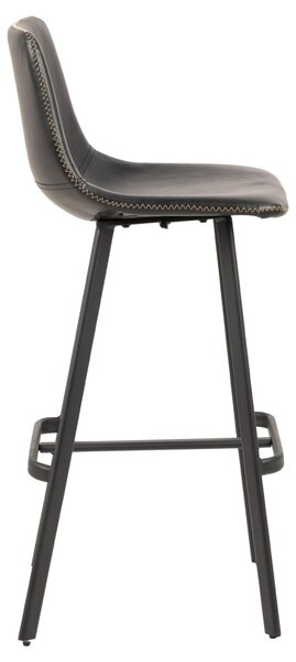 Scaun de bar I_Oregon, Negru, 103x46.5x50 cm