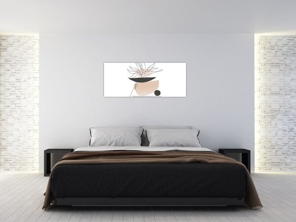 Tablou - Linie de artă flori N⁰1 (120x50 cm)