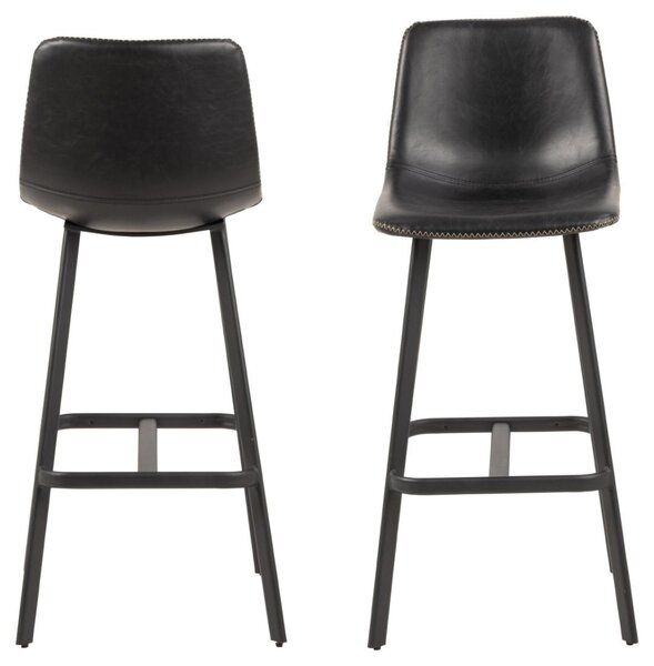 Scaun de bar I_Oregon, Negru, 103x46.5x50 cm