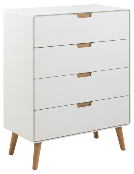 Comoda Lowell, Alb, 100x80x40 cm