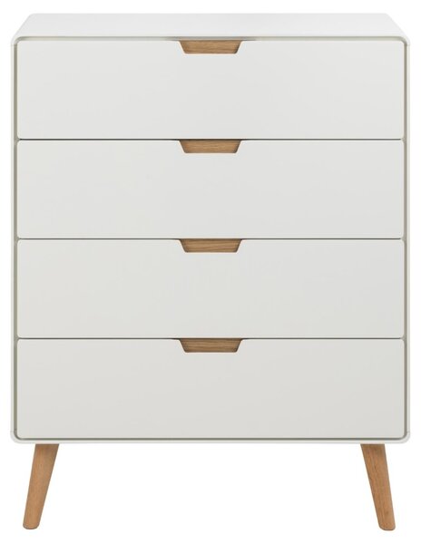 Comoda Lowell, Alb, 100x80x40 cm