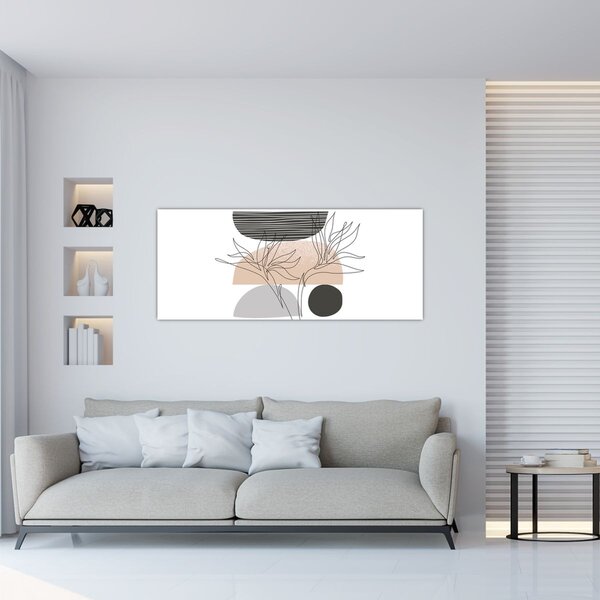 Tablou - Linie de artă flori N⁰2 (120x50 cm)