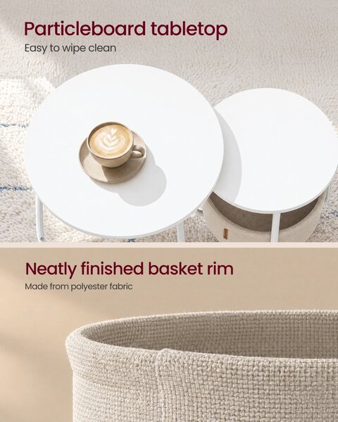 Set 2 piese Masute de cafea Lilea, Mat, 60x60x48 cm