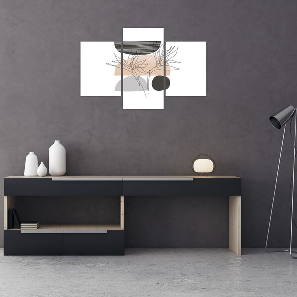 Tablou - Linie de artă flori N⁰2 (90x60 cm)