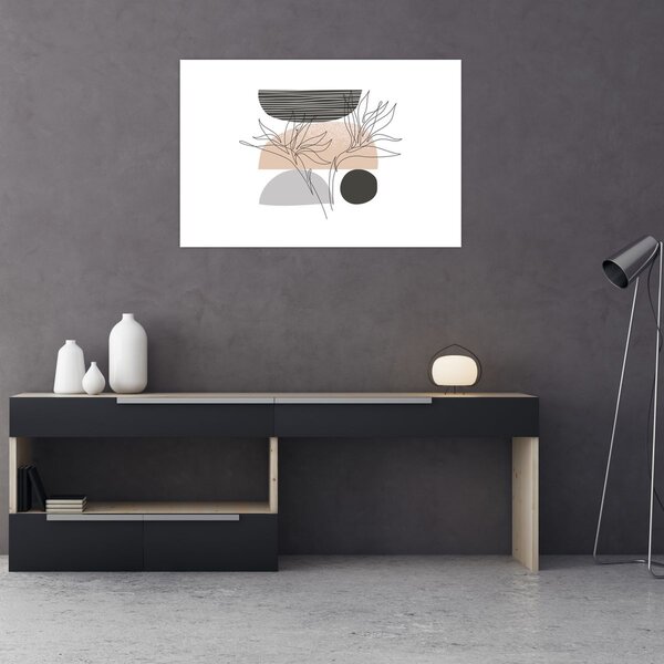 Tablou - Linie de artă flori N⁰2 (90x60 cm)