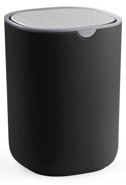 Mini Cos de gunoi pentru birou Parri, Negru, 11.6x11.6x15.8 cm