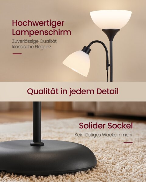 Lampadar LED Lusia, Negru, 38.5x23.5x176 cm