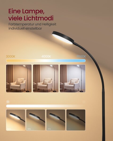 Lampadar LED Lusia, Negru, 22x22x170 cm