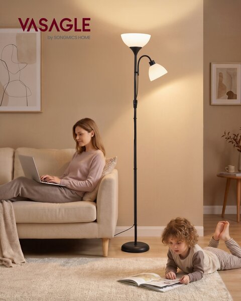 Lampadar LED Lusia, Negru, 38.5x23.5x176 cm