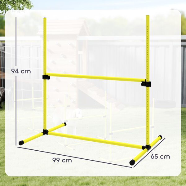 PawHut set din 4 obstacole pentru caini reglabile pe inaltime, 99x71x95, albastru | Aosom Romania