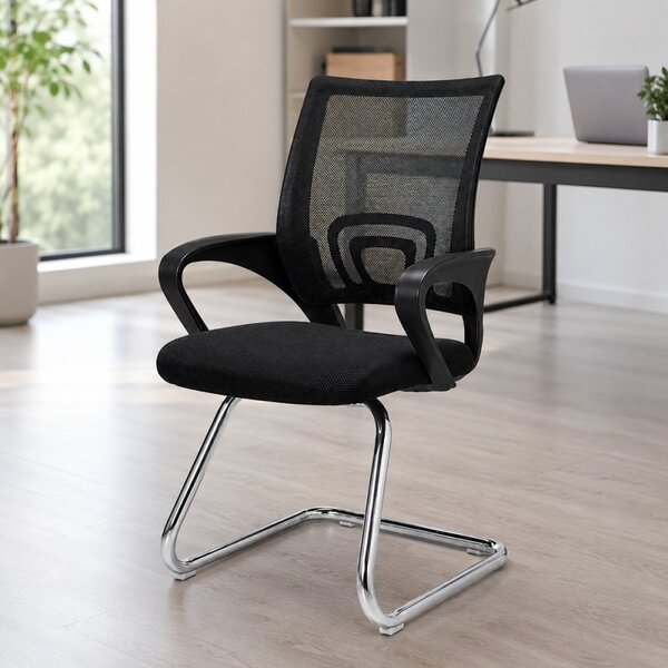 Scaun de birou cu suport lombar, design modern, inaltime 92 cm, maxim 120 kg, negru