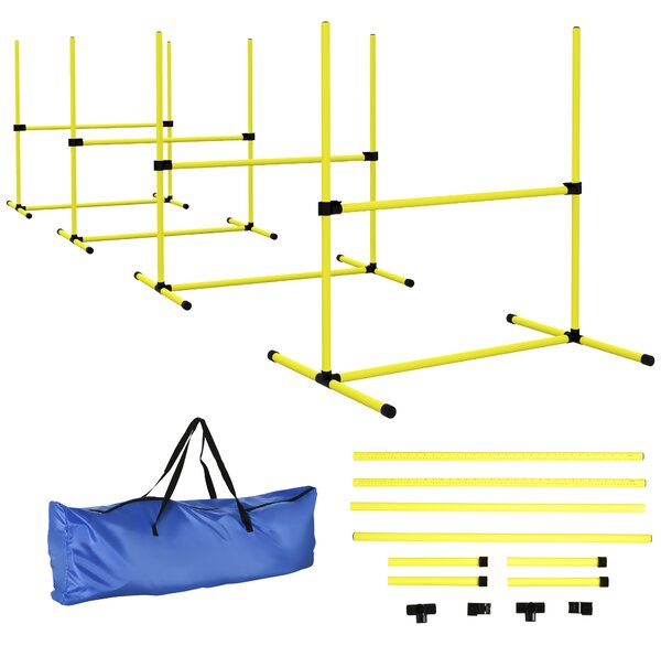 PawHut set din 4 obstacole pentru caini reglabile pe inaltime, 99x71x95, albastru | Aosom Romania