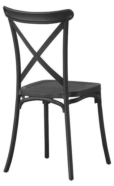 Scaun de bucatarie, stil clasic, inaltime 88 cm, polipropilena, negru