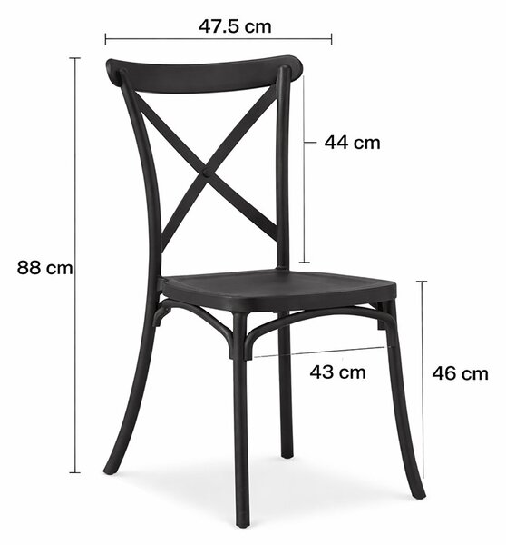Scaun de bucatarie, stil clasic, inaltime 88 cm, polipropilena, negru