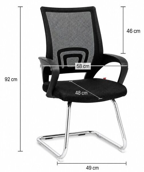 Scaun de birou cu suport lombar, design modern, inaltime 92 cm, maxim 120 kg, negru