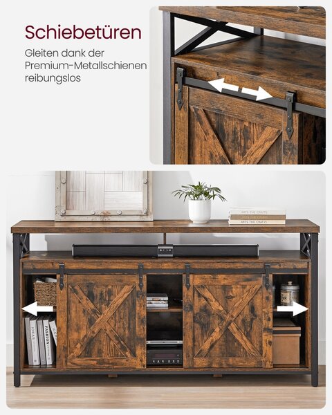Comoda TV Daxton, Maro rustic, 147x40x76 cm