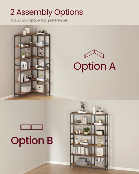 Biblioteca Barnet, Maro rustic, 102x24x175.2 cm