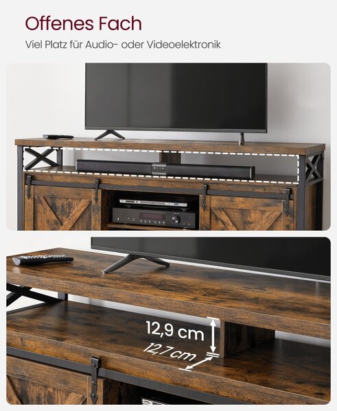 Comoda TV Daxton, Maro rustic, 147x40x76 cm