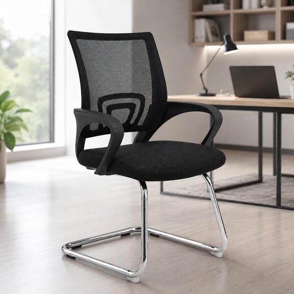 Scaun de birou cu suport lombar, design modern, inaltime 92 cm, maxim 120 kg, negru