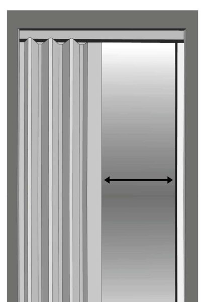 Usa de interior plianta tip acordeon, 203x100cm, stejar gri, 0,7mm