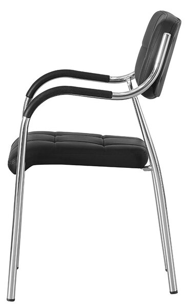 Scaun sala de conferinta, tapiterie piele eco, cadru cromat, inaltime 85 cm