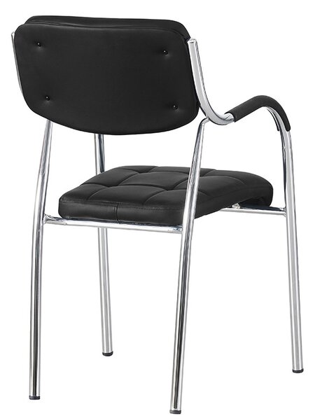 Scaun sala de conferinta, tapiterie piele eco, cadru cromat, inaltime 85 cm
