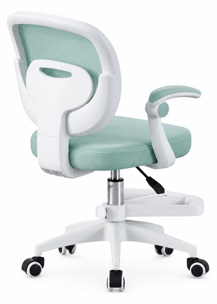 Scaun de birou pentru copii si adolescenti, ergonomic, cu suport pentru picioare, verde menta