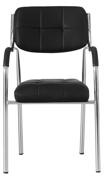 Scaun sala de conferinta, tapiterie piele eco, cadru cromat, inaltime 85 cm