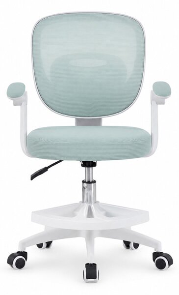Scaun de birou pentru copii si adolescenti, ergonomic, cu suport pentru picioare, verde menta