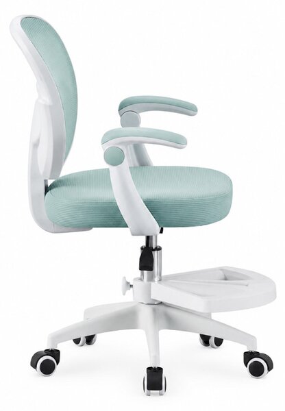 Scaun de birou pentru copii si adolescenti, ergonomic, cu suport pentru picioare, verde menta