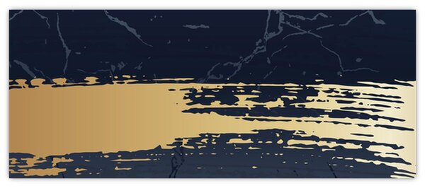 Tablou - Albastru și aur abstracție N⁰2 (120x50 cm)